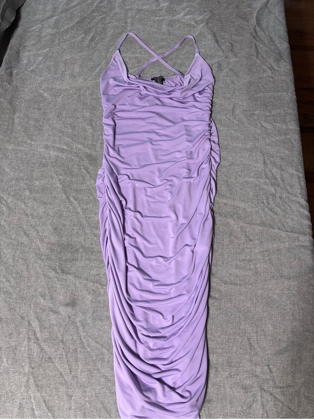 Lilac Ruched Bodycon Dress - Picture 2 of 5